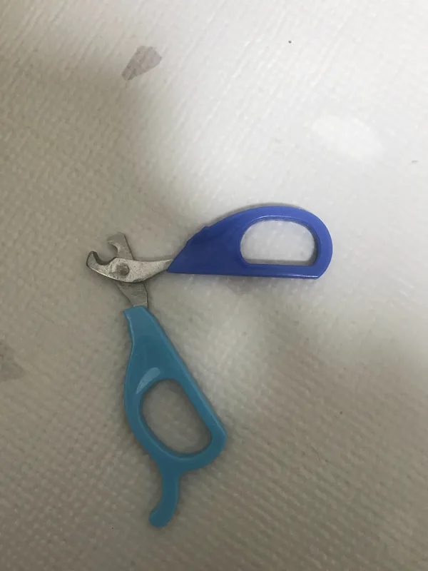 Scissor-type nail clippers for trimming rabbit nails